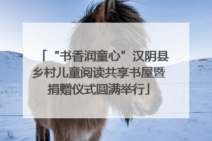 “书香润童心”汉阴县乡村儿童阅读共享书屋暨捐赠仪式圆满举行